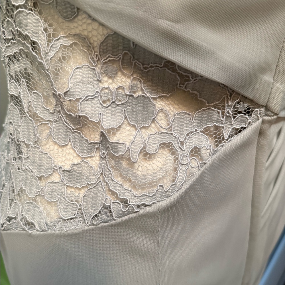 David's Bridal Light Gray Prom Dress/bridesmaid/evening /special occasions - Picture 9 of 12